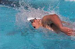 Man swimming front crawl